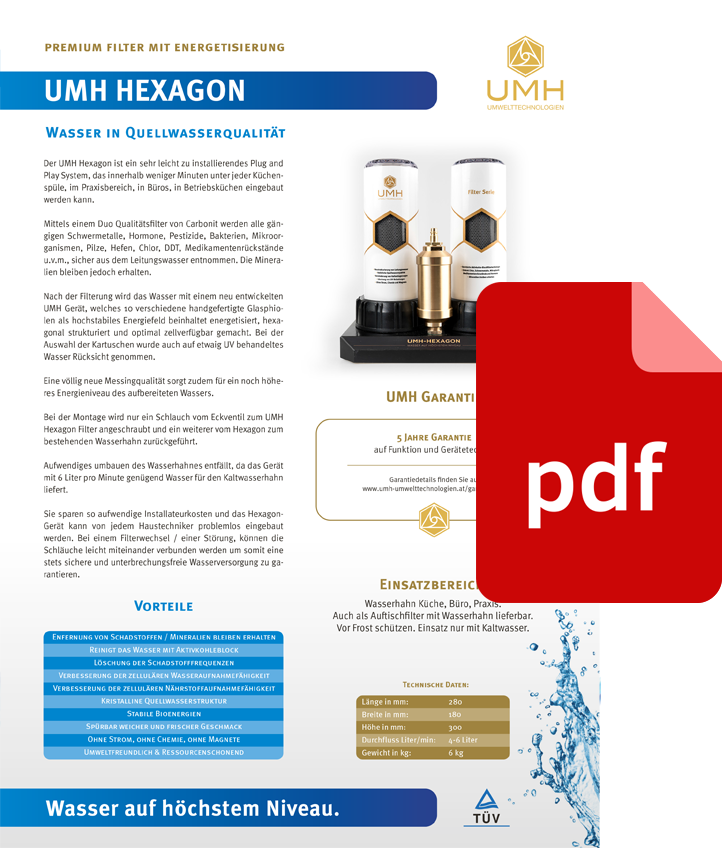 UMH Hexagon - Premium Filter mit Energetisierung