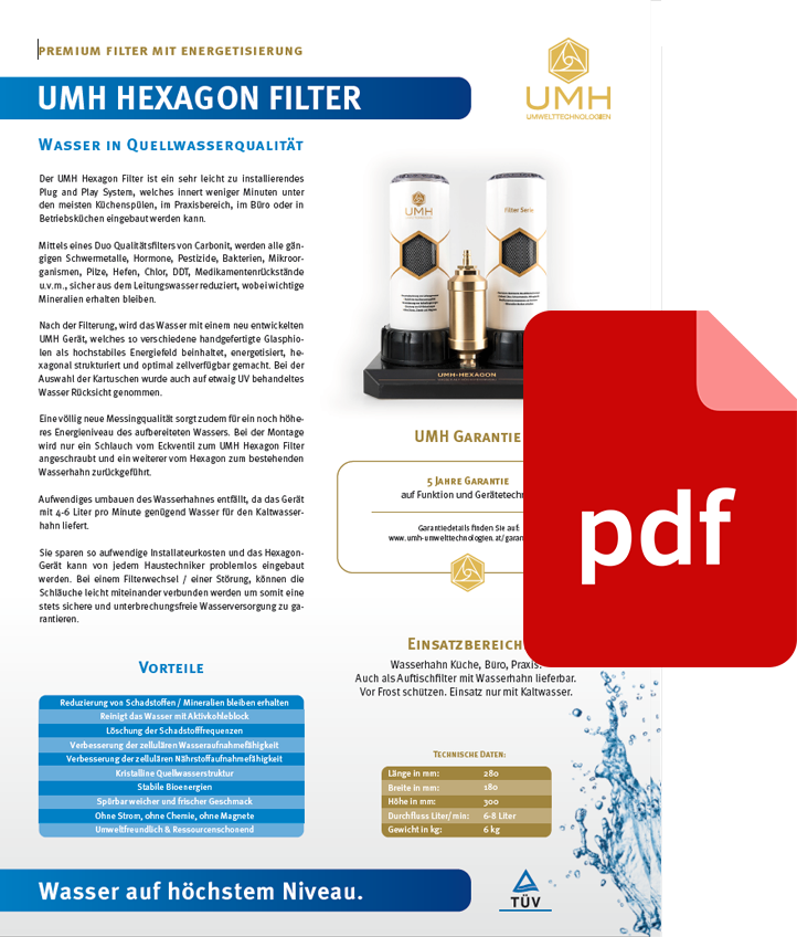 UMH Hexagon - Premium Filter mit Energetisierung